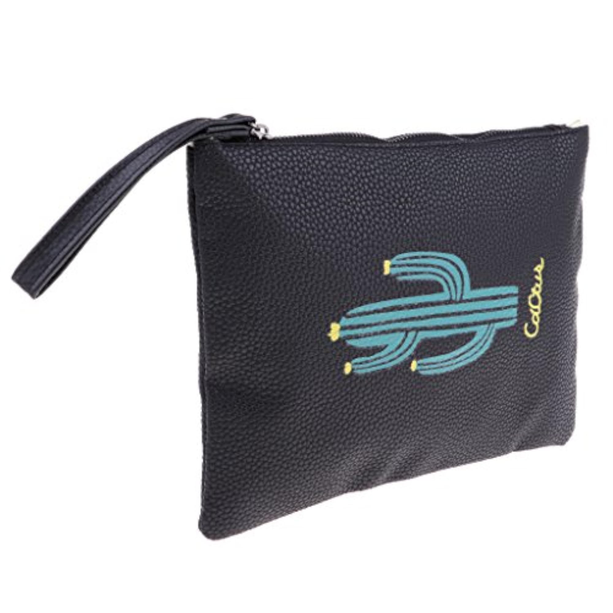 Women's Black PU Leather Travel Makeup Bag, Handbag Organizer