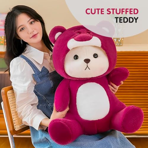 Image of Cionum Soft Plush Toy for Kids - Cute Stuffed Animal Soft Toy - Soft Cuddly Toy for Baby Boys & Girls, Return Gift & Room Decor - Hooded Hat Bear 30cm