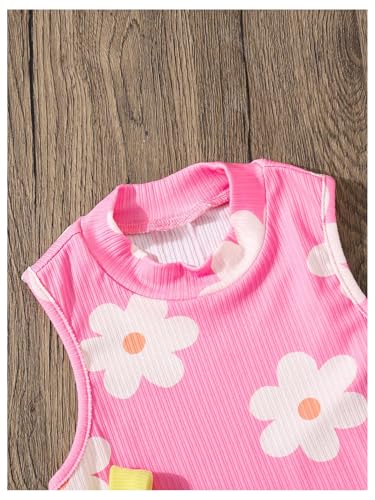 Image of OYOANGLE Toddler Girl's 4 Pack Ribbed Knit Crop Tank Tops Set One Shoulder Summer Camisole