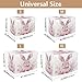 KLL Pink Bunny Rabbit Ears Floral Leaves Easter Metal Dog Crate Covers Kennel Covers Roller Shades 30 Inch