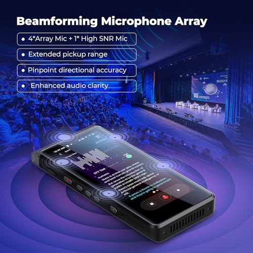 Image of Innioasis PR1 AI Voice Recorder, Transcription & Translation with AI, 3.99 inch 64GB Smart Summarize, Offline AI Processing Note Taker for Meeting & Lectures, Translation for Business Travel, Black