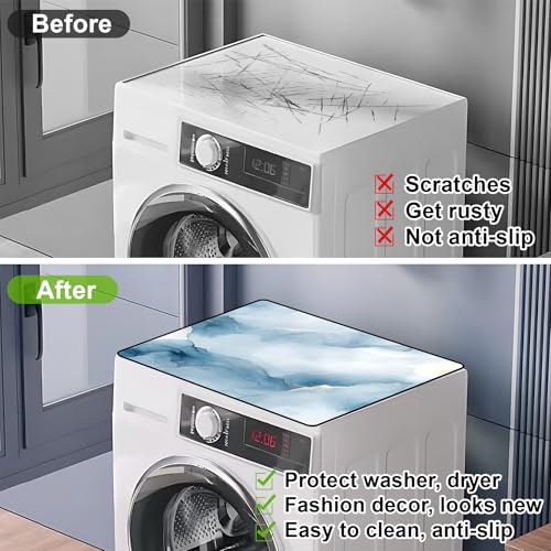 Image of Washer and Dryer Topper for Top,23.6 inch x 19.7 inch Washer Dryer Countertop Mat, Waterproof & Anti-Slip Dryer Top Protector Mat