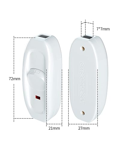 Miniatura 7 de Paquete de 2 interruptores para electrodomésticos, botón de encendidoapagado, lámpara de mesa, luz de escritorio, interruptor de cable en línea, 250