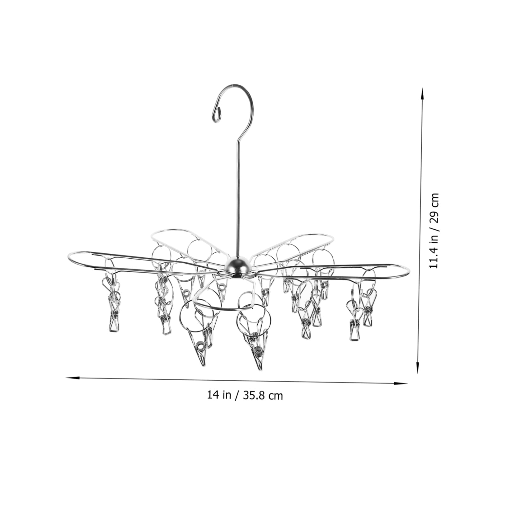 Amosfun 3 Pz Stendibiancheria pieghevole in acciaio inox grucce pieghevoli gruccia pieghevole espandibile asciuga calze con pioli mensole sospese appendi stendino per calzini Silver
