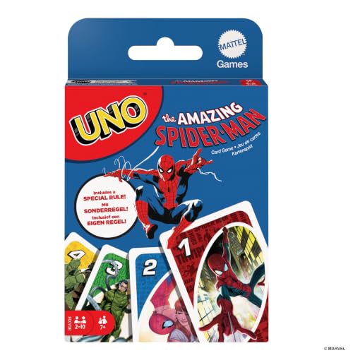 Mattel Games UNO The Amazing Spider Man Card Game, Ages 7+, Players 2-10