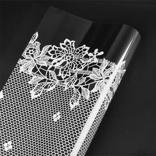 Image of Transparent Border Print 20 Nos - Korean Bouquet Wrapping Sheets (Bloom White)