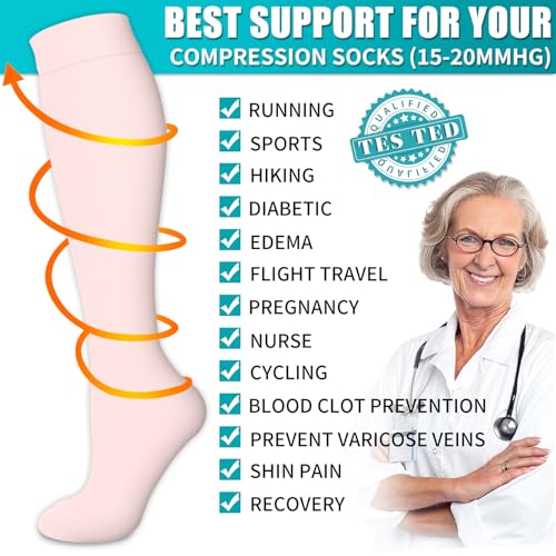 Image of Copper Compression Socks for Women & Men (6 pairs) - Best Support for Nurses, Running, Hiking, Recovery