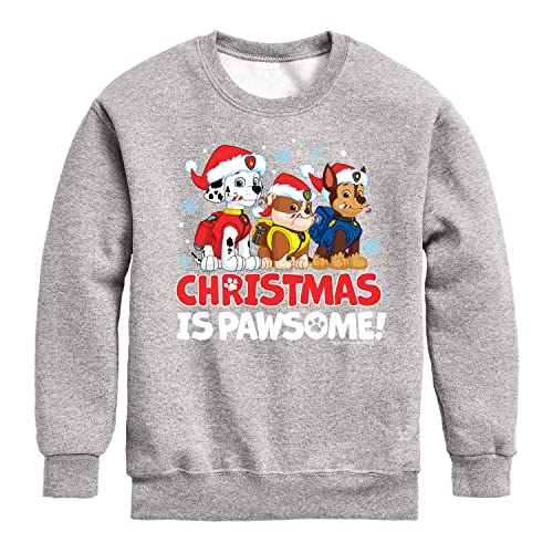 HYBRID APPAREL - Paw Patrol - Christmas is Pawsome - Toddler and Youth Crewneck Fleece Sweatshirt