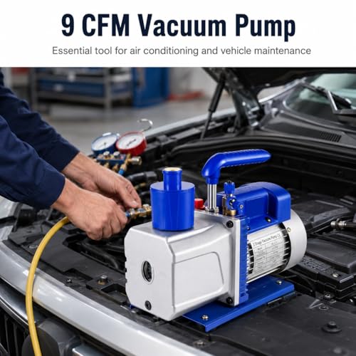 HVAC Vakuumpumpe 6-10 CFM, 1/2 PS Doppelstufiges Kältemittelwerkzeug, 5Pa Vakuum für Klimaanlage und Automobil-Wechselstromsysteme-3