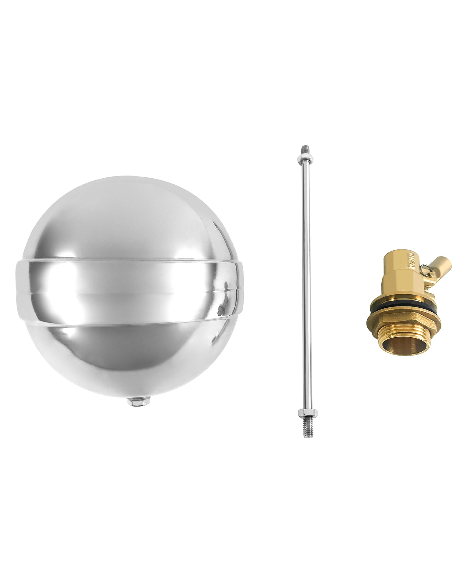 QWORK Stainless Steel Floating Ball Float Valves 1/2 inch DN15 Adjustable Male Thread Water Float Sensor Hydraulics, Pneumatics & Plumbingall, 2 Pack