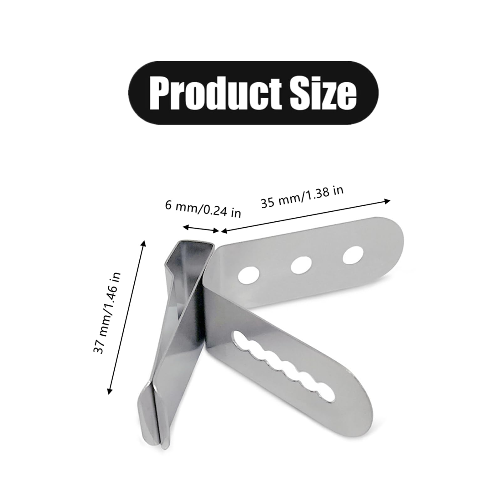 DKJEkdje 6 Pcs Thermometer Probe Holder Clip Professional Pot Clip Stainless Steel 3-Hole Thermometer Holder for BBQ Oven Grill Kitchen Clamp, Silver