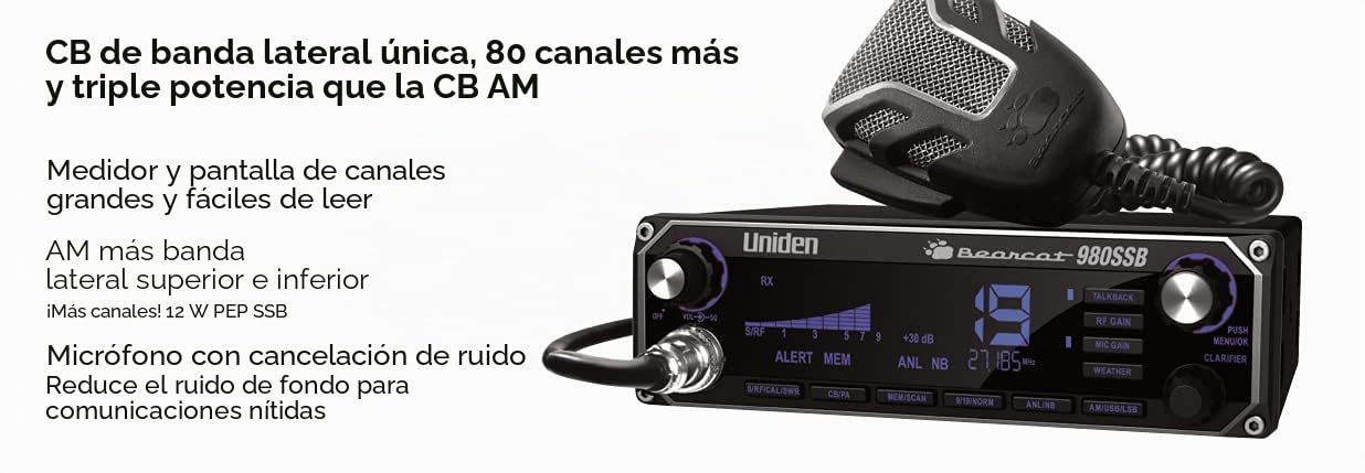 Uniden BEARCAT 980 - Radio (Personal, Digital, AM, 38,1 cm, 10,1 cm, 22,8 cm) Negro