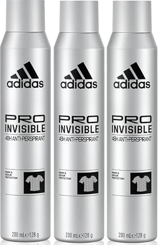 3 x Adidas 48H Anti Marks Antiperspirant Spray 200ml - Pro Invisible