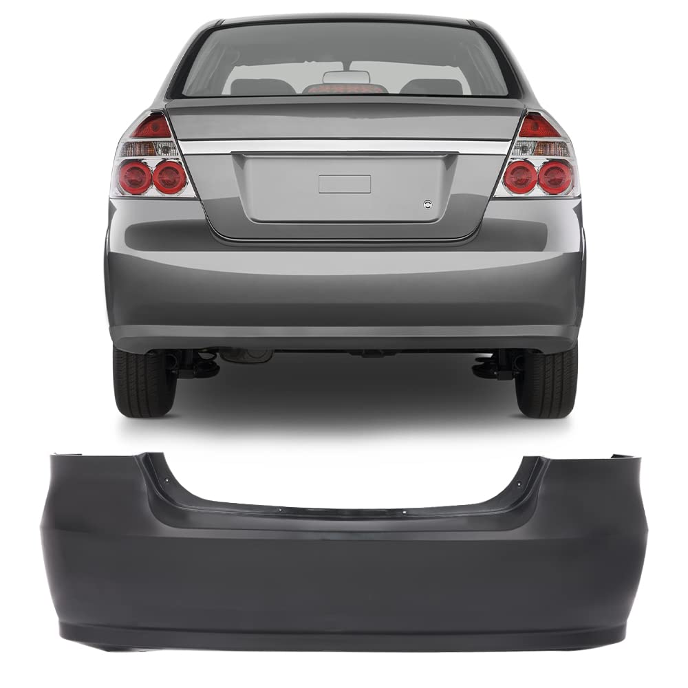 PIT66 Right Primed Rear Bumper Cover Compatible With Chevy Aveo 2007-2011 (submodel: LS, LT) 95978858, GM1100791