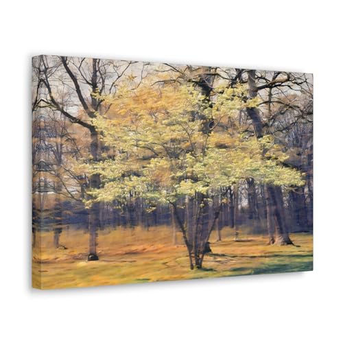 AG Photoscapes - Spring Flower Tree - Canvas Gallery Wrap - Impressionist Painting Style Nature Wall Art Wall Decor Home Decor (18″ x 12″ Small)