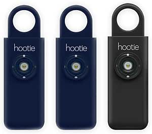 Hootie Personal Keychain Alarm for Women, Men, and Kids Protection - Hand Held Safety Siren, Navy and Black (3pck)