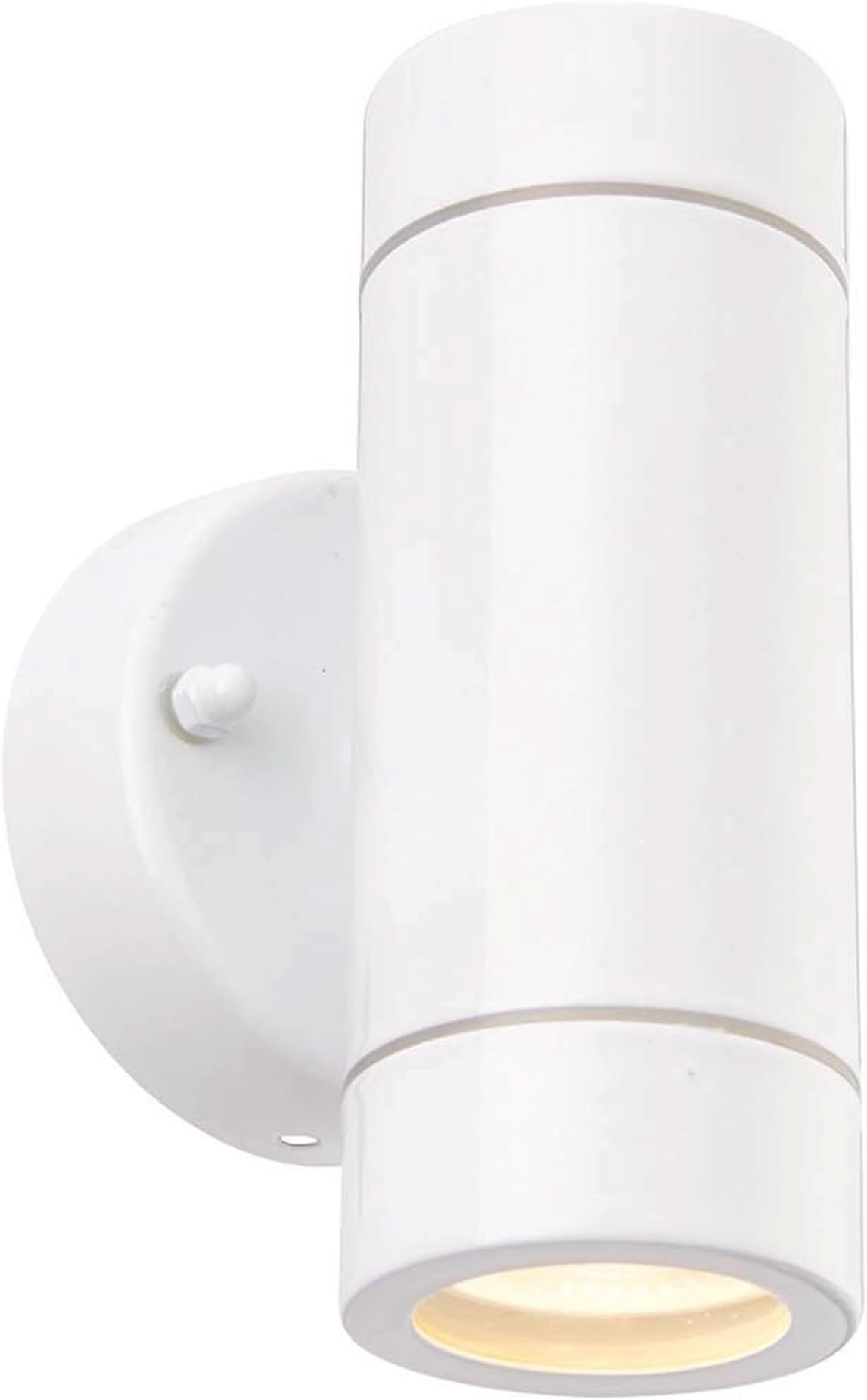 National Lighting Palin Gloss White Steel External Up/Down Outdoor Security GU10 Wall Light IP44 Rated