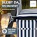 LILENO HOME Gartenstuhl Auflagen als [2er Set - Niedriglehner] in Blockstreifen Blau - Bequeme Liegen als Sitzauflagen für Gartenmöbel - Stuhlkissen für Gartenstühle und Klappstühle