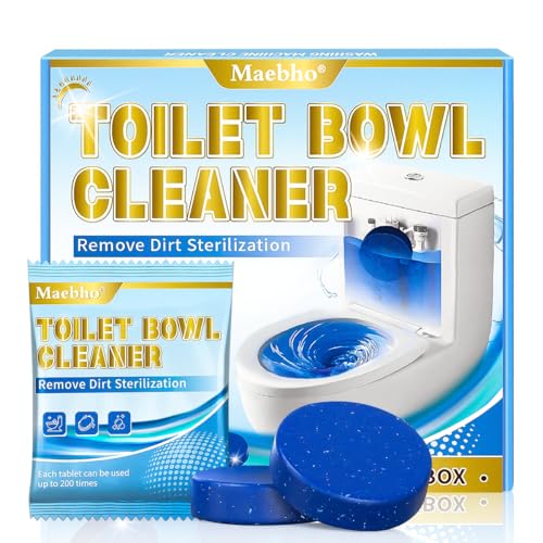 Maebho Automatic Toilet Bowl Cleaner Tablets,12- Pack Blue Gel In-Tank Cleaner, Removes Hard Water...