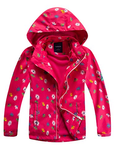 LAUSONS Regenjas voor meisjes, waterdicht, winddicht, gevoerde overgangsjas.