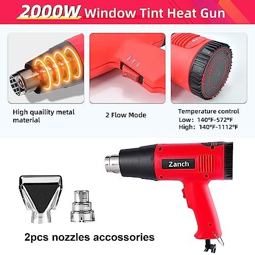 Zanch Window Tint Kit, Window Tint Tools With Heat Gun, 16Pcs Window Tinting Kit Vinyl Wrap Tool Kit Window Tint Protective Film Installing Tool, Felt Squeegee, Window Tint Squeegee(16Pcs) #TOP1