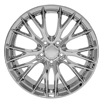 OE Wheels CV22B 19 Inch Rim Fits C6 Corvette C7 Z06 Style 5x120.65 19x10 Chrome - Hollander 5734 (1)