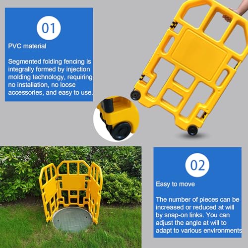 Barrière de circulation rétractable jaune à roulettes pour extérieur