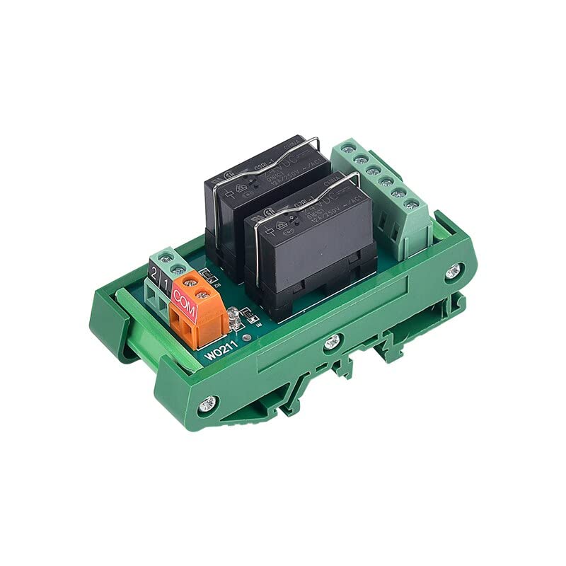 Relais PLC 12V pour carte MCU carte électronique relais rail DIN 2 canaux NPN PNP
