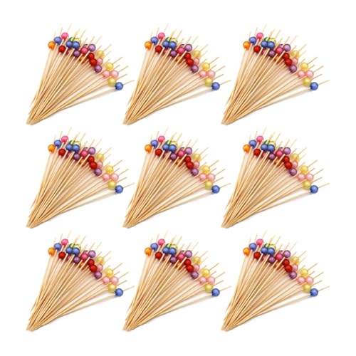 Pinchos de cóctel 100 unidades de pinchos de bambú pinchos de madera para aperitivos de frutas, tenedor de frutas, palillos de bambú para cócteles, barbacoas, aperitivos, fruta, sándwiches