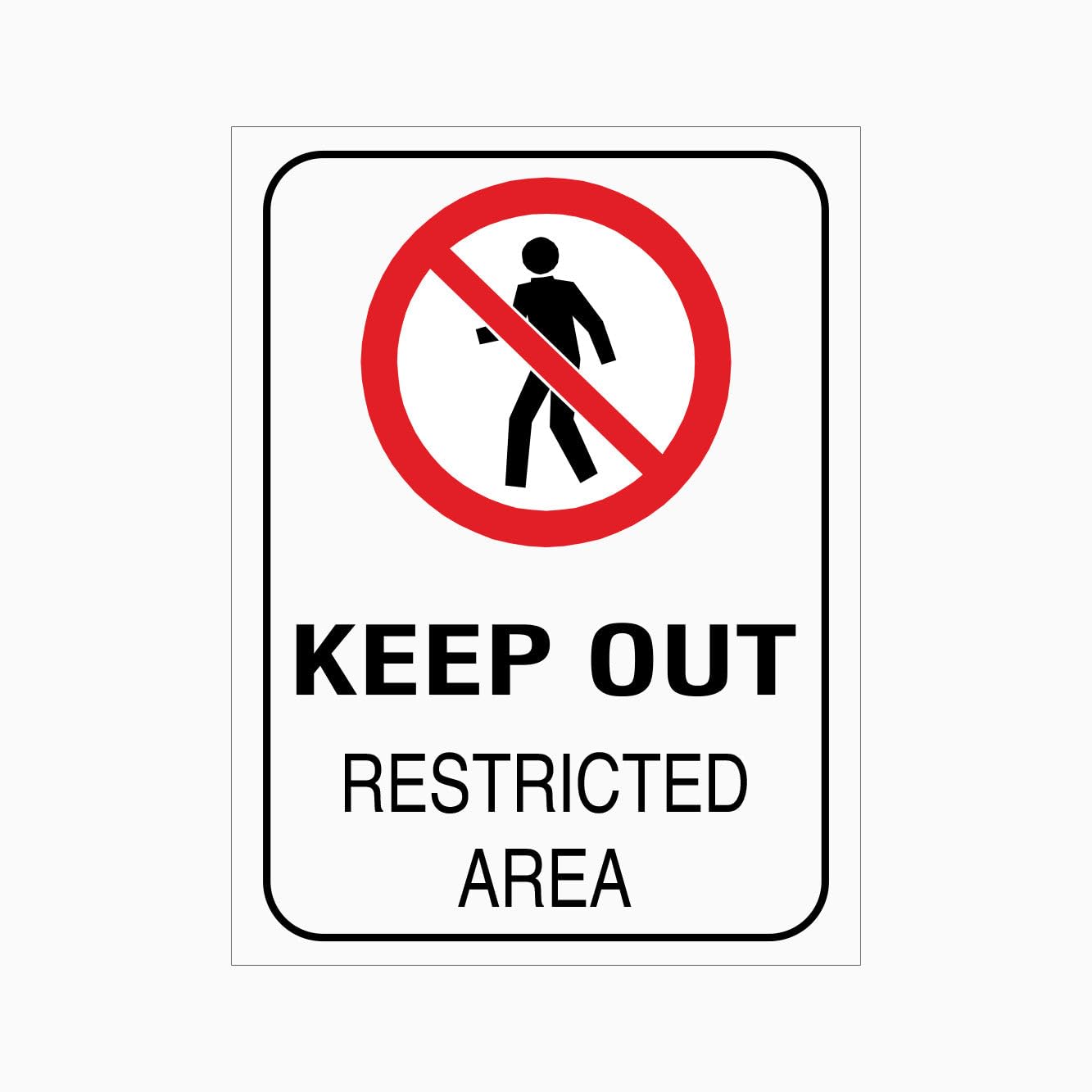 KEEP OUT RESTRICTED AREA Sign, 12x8 Metal Tin Sign, warning for all kinds of restricted working zones.
