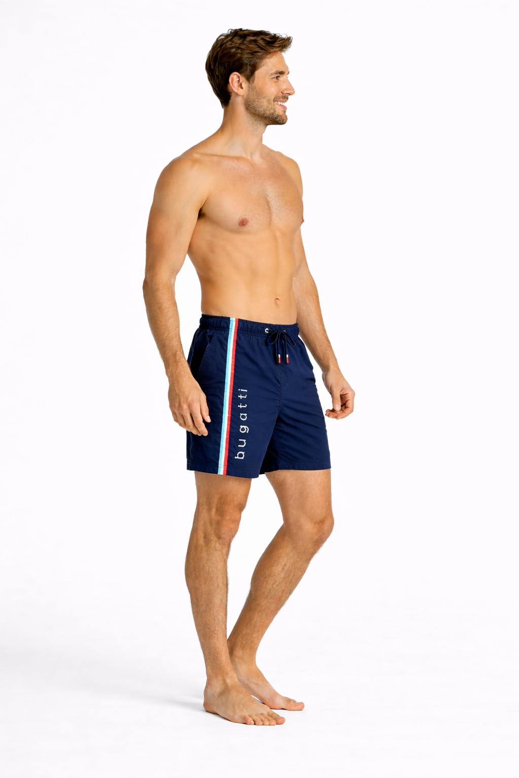 Bugatti - Bañador para hombre, color negro, azul marino o azul claro