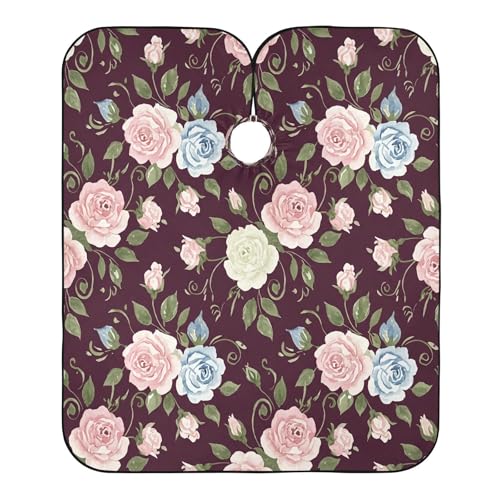 Capa para corte de cabello flores retro impermeable profesional para barbería con cierre ajustable de broche para estilizado y peluquería miniatura 2