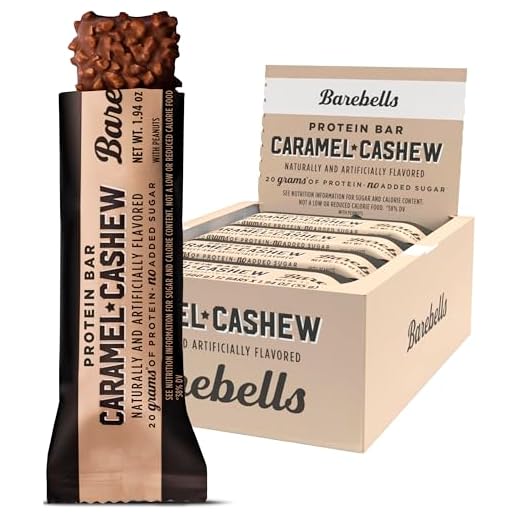 Barebells Protein Bars Caramel Cashew - 12 Count, 1.9oz Bars - Protein Snacks with 20g of High Protein - Chocolate Protein Bar with 1g of Total Sugars - Perfect on The Go Protein Snack & Breakfast Bar