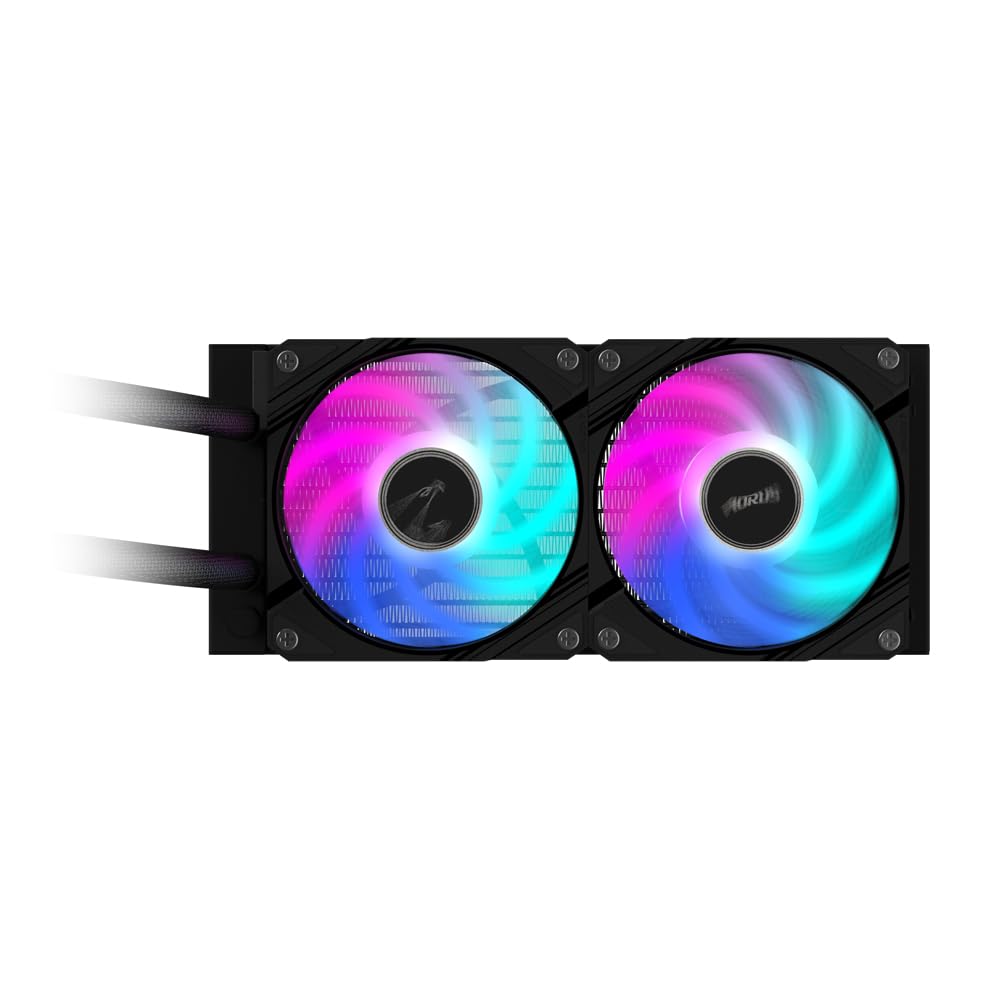 GIGABYTE AORUS WATERFORCE II 240 Refrigerador de CPU líquido AIO - 2X Ventiladores ARGB de 120 mm, Mecanismo de conexión Deslizante, Daisy-Chain, Compatible con Intel LGA 1851 y AMD AM5