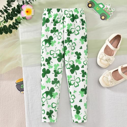 Image of HIHA Toddler Little Girls St.Patrick's Day Outfit Love Letter Print Dress Tops Pants Set