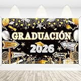 DPKOW Español pancartas de graduación 2026 Decoraciones, 180 * 110 cm