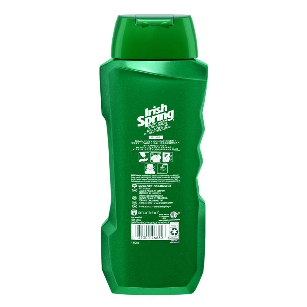 Buy Irish Spring Body Wash & Shampoo 5 in 1 Net Wt. 18 FL OZ (532