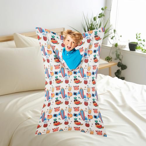 Image of Sensory Body Sock for Kids, Full Body Sock Wrap for Autistic Children to Relieve Stress, Summer Relaxing Sensory Compression Body Sack for Kids Sensory Processing Disorder for Kids Girl