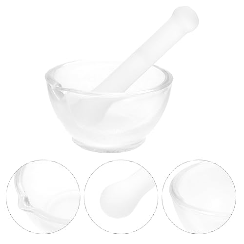 Miniatura 8 de SUPVOX Juego de mortero y mortero de pimiento de vidrio para especias condimentos, pastas, pestos 2.362 in mortero