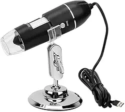 Microscópio Digital Profissional Com Cabo USB E Zoom Em HD 1600x - Portátil Ajustável Ampliação Completo Para Trabalho Computador Celular Note Biológico Exploração Analise Cientista Mini Bolso Ótico