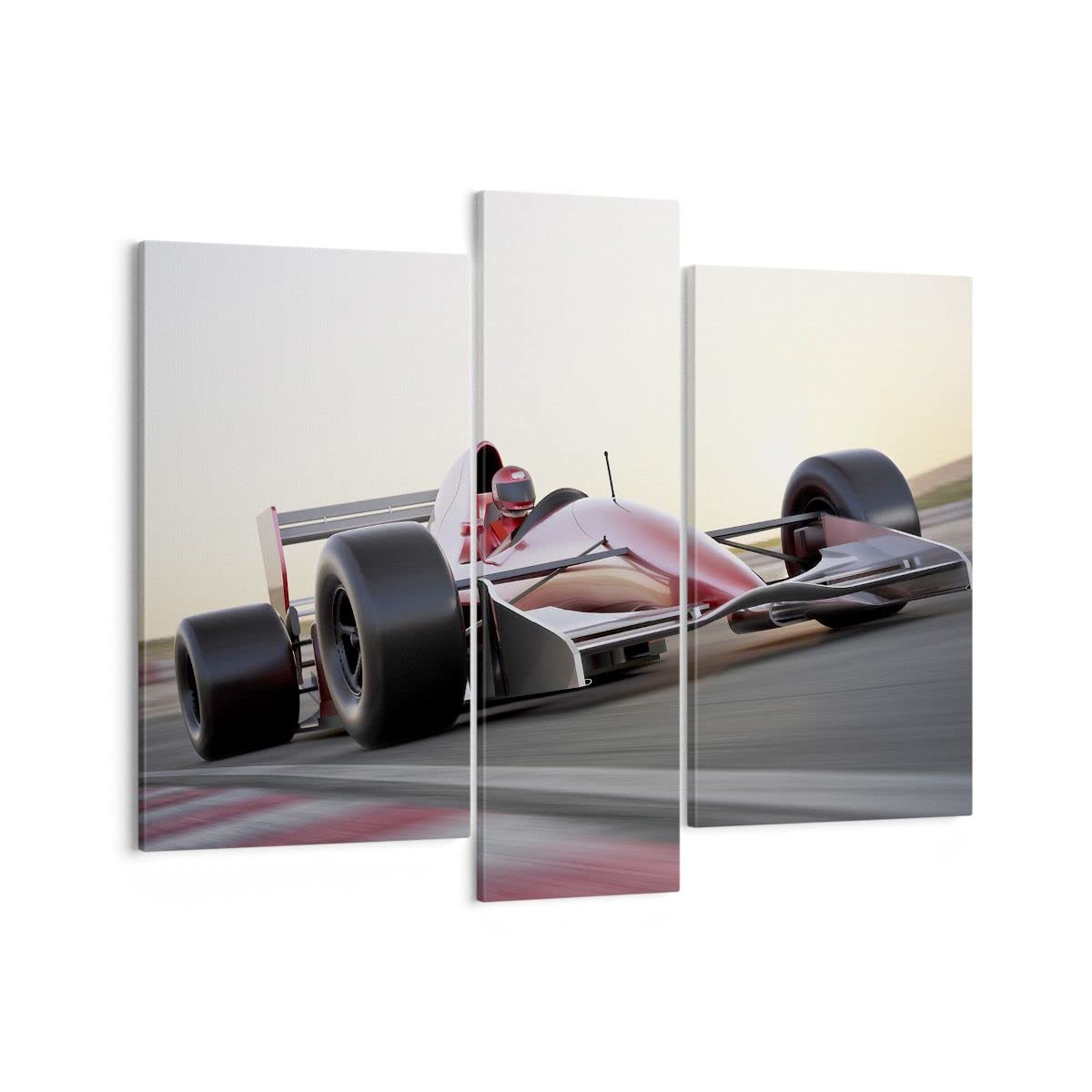Moderne Impression Sur Toile Formule 1 Course Piste Vitesse Image Tableau Decoration Murale 95x80cm Deco Décoration Salon Chambre Triptyque 3 Parties Tableaux Decoratifs Muraux Art Wall CB95x80-2423