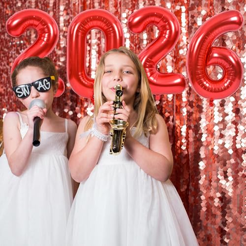 Image of TONIFUL 2026 Graduation Balloons 42Inch Red 2026 Number Balloons Aluminum Foil Mylar Balloons for New Year Eve Graduation Decorations Class of 2026 Christmas Anniversary 2026 Grad Party Supplies