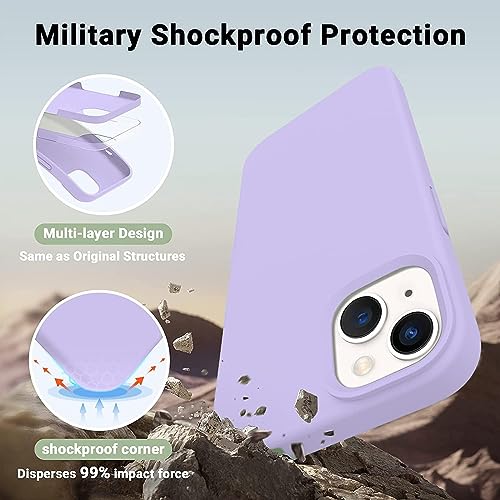 Image of NAFS Silicone Case Compatible with iPhone 14 | Camera Protect Microfiber Lining Cover | Case Cover for iPhone 14 (Light Purple)
