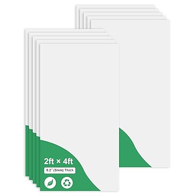 Smooth White Drop Ceiling Tile 2ft x 4ft, Ceiling Panel 24 x 48in – Waterproof, Washable and Fire-Rated - to Prevent Breakage-Cover 80 Sq. Ft-Package of 10 Tiles