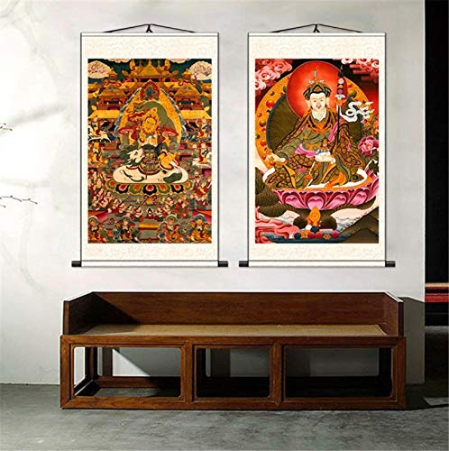 LULUDP Chinese lettertrol stijl Tibetaanse Thang-ga Anmut kunst Samantabhadra Bodhisattva-muur kunst hangen zijde… - Image 6