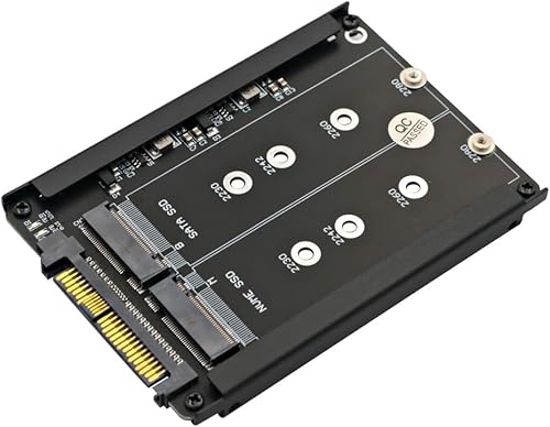 HLT SSD NVME M.2 en 1 y llave BSSD con llave B & M a SFF-8639 U.2 con soporte de marco - Conserva mSATA SSD como unidad SATA de 0.276 in 2.5"
