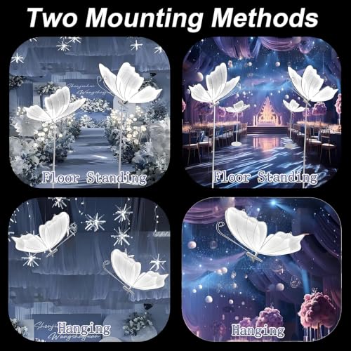Lámpara de pie con forma de mariposa ajustable para decorar bodas elegantes 5