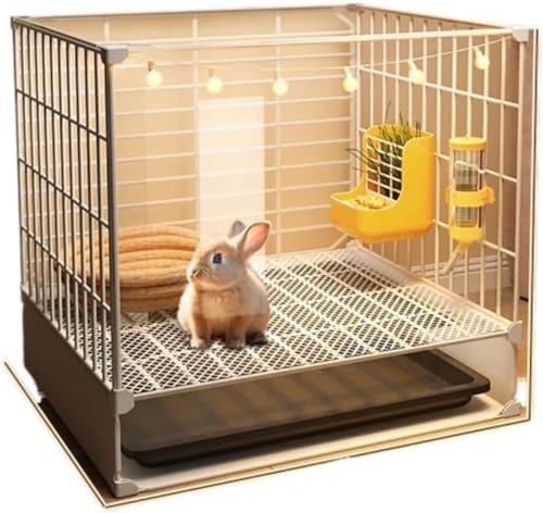 ケージ うさぎ ケージ ペット 小動物 休憩所 うさぎ 小屋 ペット用品 天井扉 脱走防止 掃除簡単 引き出しトイレ付 家庭用 屋根付き いぬ ネコ ハムスター モルモット フェレット チンチラ 観賞用 前後透明 おしゃれ 多スタイル (両面透明【35*3