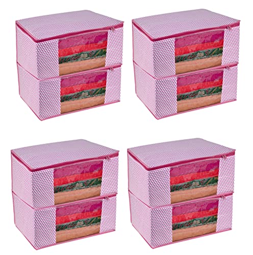 Image of AI ANKIT INTERNATIONAL Saree Cover Bag /Pink Samosa Design Saree Cover Bag /Saree Covers For Storage /Pack of 8
