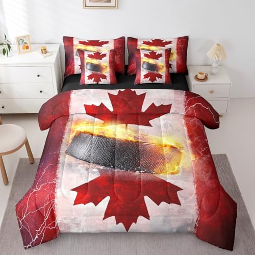 Erosebridal Canadian Flag King Comforter Set (7 pcs)